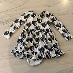 Bamboo Heart Print Kids Dress